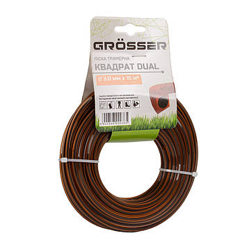 Ліска для тримера Grosser квадрат dual 3.0мм х 15м