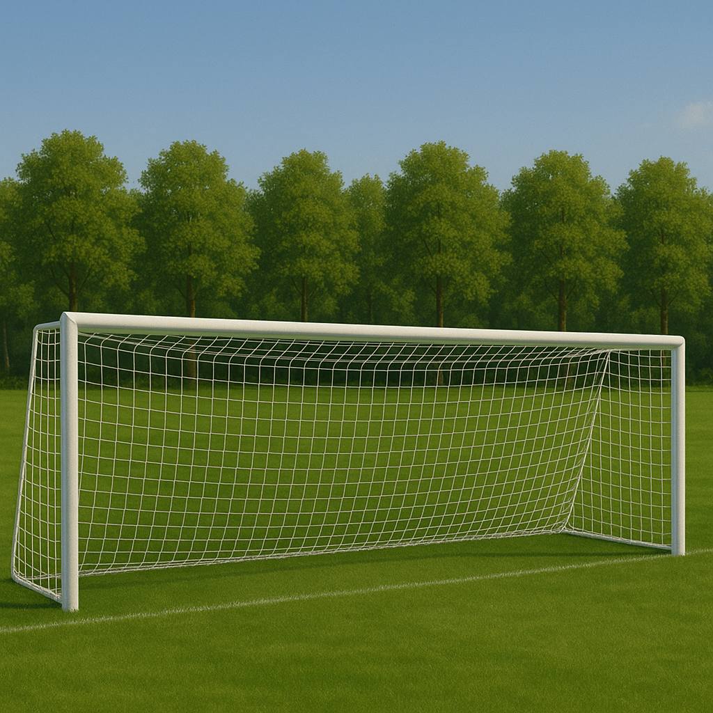 Сітка для футболу підвищеної міцності «СТАНДАРТ-ДІАГОНАЛЬ» біла (комплект з 2 шт.)