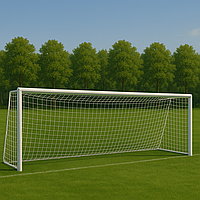 Сітка для футболу підвищеної міцності «СТАНДАРТ-ДІАГОНАЛЬ» біла (комплект з 2 шт.)