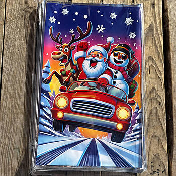 Пакети фольговані для цукерок Новий рік розмір 25*40 см