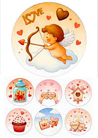 Вафельна картинка "LOVE" /ВК-0144/  - А4