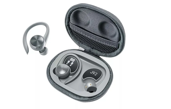 Бездротові спортивні Bluetooth навушники TWS J92 Сірий, фото 1