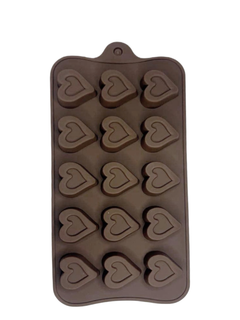 Форма силіконова для льоду та цукерок Серце косе із 15шт., фото 1