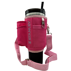 Чохол-сумка для термокухля Stanley Quencher 1,18 л (40 oz) KT7001805 малинового кольору з ремінцем і кишенями