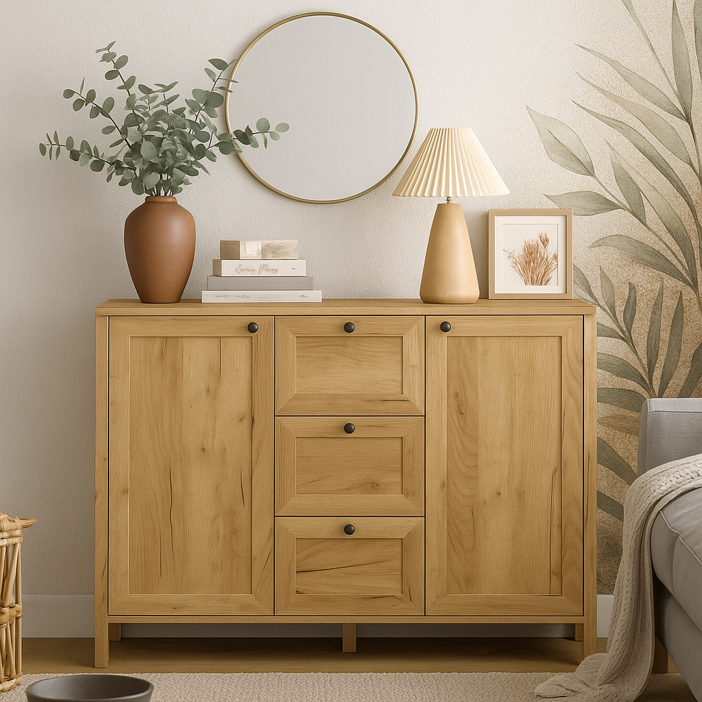 Стильний комбінований комод 120 см з дверцятами та шухлядами на ніжках сучасний модерн у вітальню зал ЛДСП Klark VMV Holding