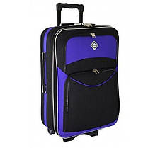 Набір валіз на колесах Bonro Style — 2 шт (M+L) чорно-фіолетовий середня і велика дорожні тканинні з кодовим замком і ручкою, фото 4