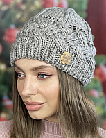 Шапка жіноча тепла на флісі темна кава Дюран