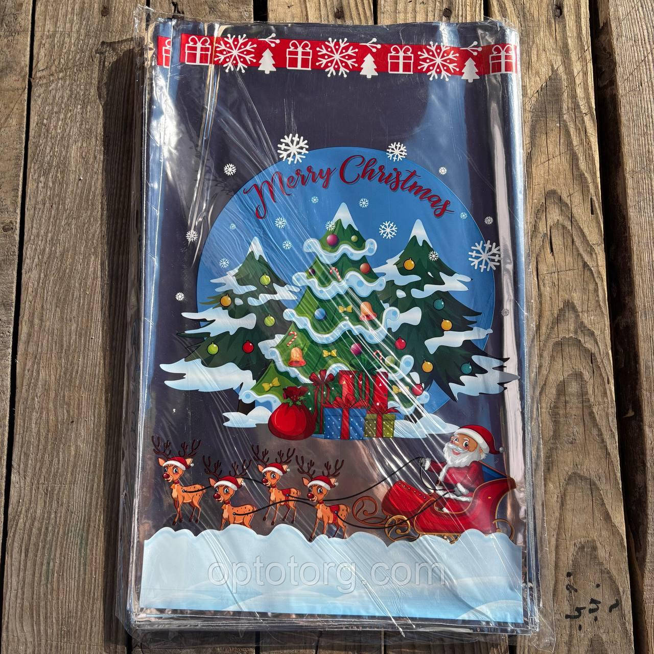 Пакети фольговані для цукерок Новий рік розмір 25*40 см, фото 1