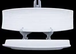 Тарілка прямокутна закруглена Helios декорована порцелянова 10"255мм*89мм W140