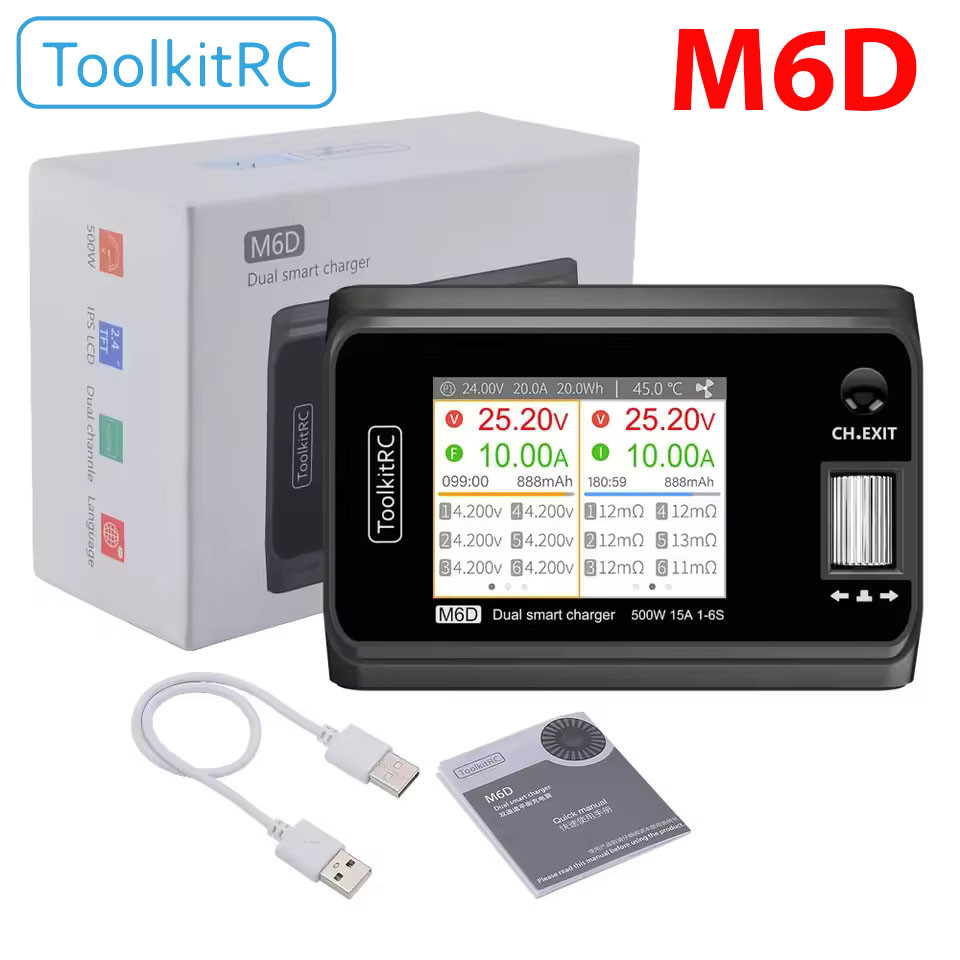 Зарядний пристрій ToolkitRC M6D V3 500W 15A, фото 1