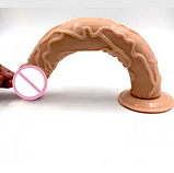 Великий фалоімітатор 34х5 см, Гнучкий реалістичний фалос, Ділдо тілесний на присосці, Інтимні іграшки, фото 2