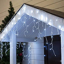 Гірлянда Бахрома вулична 36м 600 LED, від мережі, біла нитка, білий