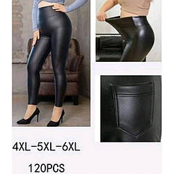 Жіночі лосини з екошкіри на хутрі Батал "Фабричний Китай" Розміри: 52,54,56 (37018)