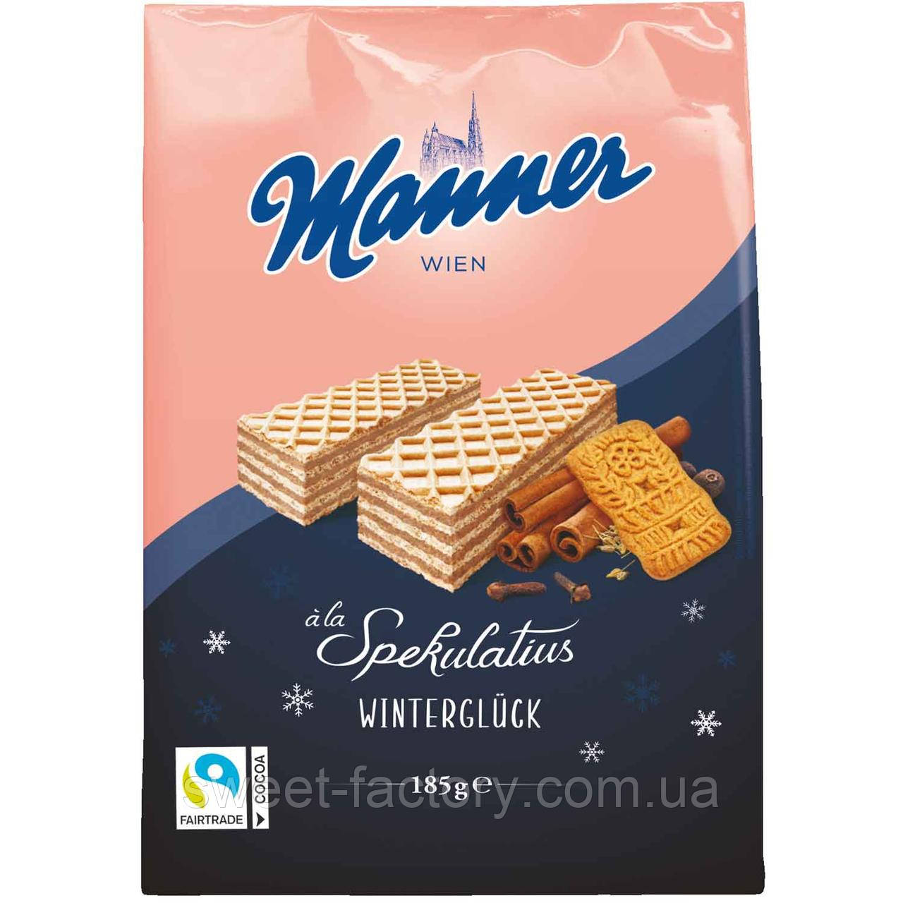 Вафли Manner Spekulatius Winter Gluck 185g, фото 1