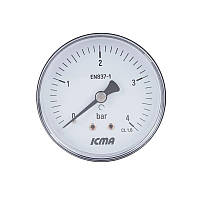 Манометр Icma 1/4" 0-4 бари, заднє під'єднання No243