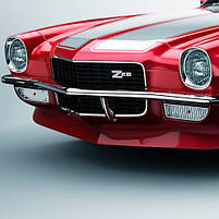 Картина з годинником «Chevrolet Camaro Z28 1970» Червоний ретро автомобіль Друк на полотні Декор для чоловіка 90х60 см з 3х частин, фото 4