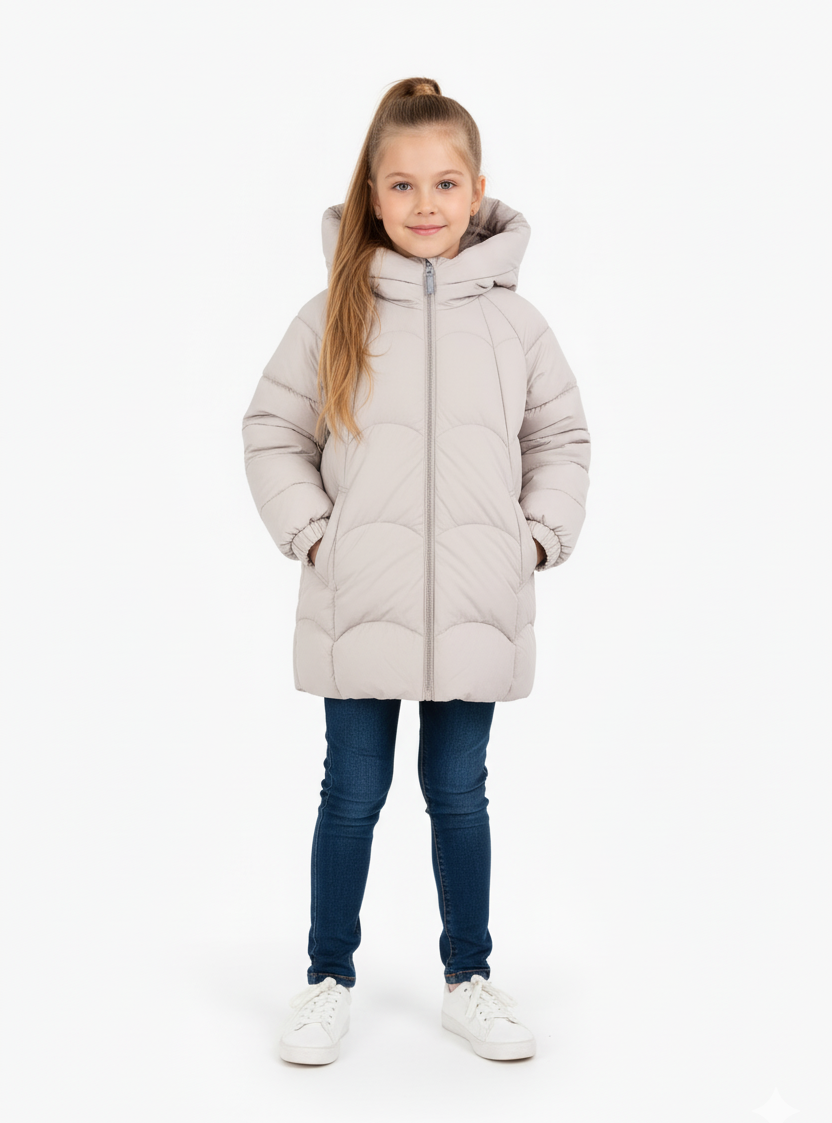 Куртка зимова для дівчинки Nestta бежева, фото 1