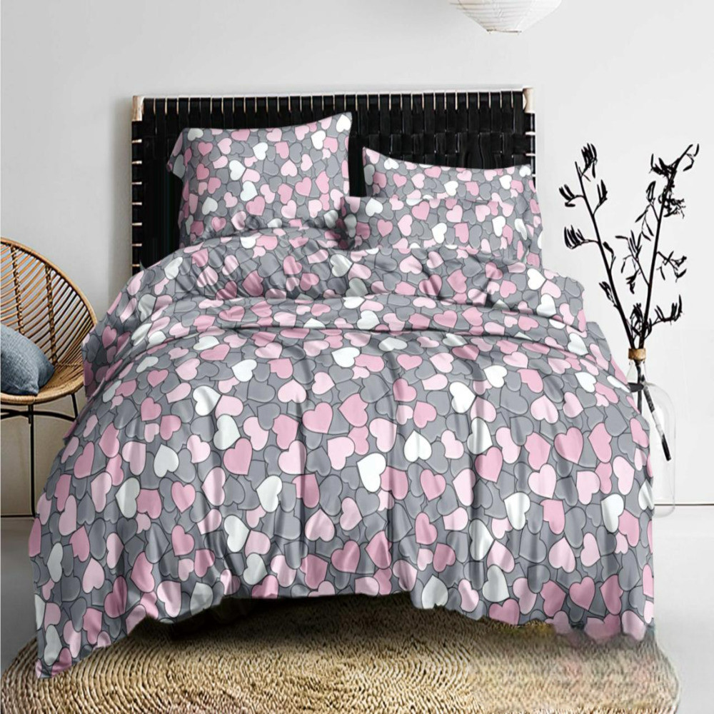 Фланелева постільна білизна полуторна 150х220 Романтична мозаїка (4214) бавовна 100%, фото 1