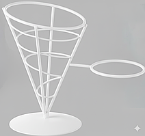 Підставка для картоплі фрі з соусником із металу 50222413582 біла. Предмети для сервірування металеві