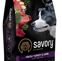 Savory Medium Breed Fresh 480г для собак (индейка 45% и ягненок 5%)