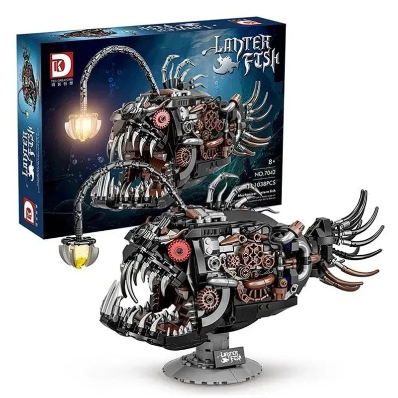 Конструктор 7042 механічний Риба-ліхтар із підсвічуванням, 1038 деталей, фото 1