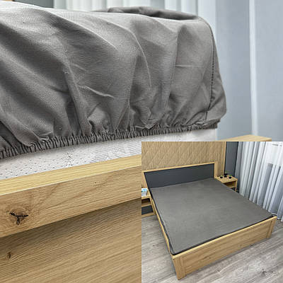 Простирадло на резинці Koloco 180х200х25 см колір сірий 88-193