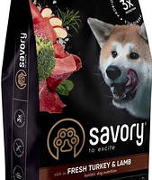 Savory Large Breeds Fresh 400г для собак (индейка 43% и ягненок 5%)