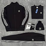 Зимовий чоловічий спортивний костюм Adidas на флісі теплий комплект 6в1 білий Туреччина. Живе фото, фото 4