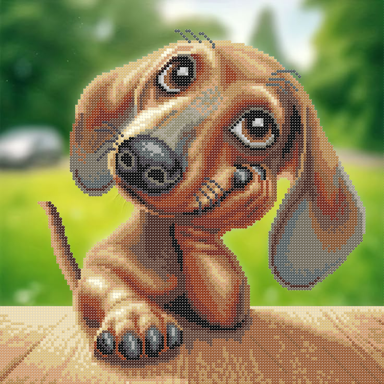 Схема для вишивки бісером ,, Миленька Таксочка,,, фото 1