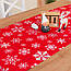Новорічна скатертина-доріжка (раннер) "Сніжинки білі (на червоному)" 140х47см, фото 3