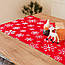 Новорічна скатертина-доріжка (раннер) "Сніжинки білі (на червоному)" 140х47см, фото 5