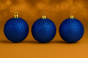 Набір новорічних іграшок «Бісеринка», кулі на ялинку, 6 штук, пластик, Ø 10 см Синій