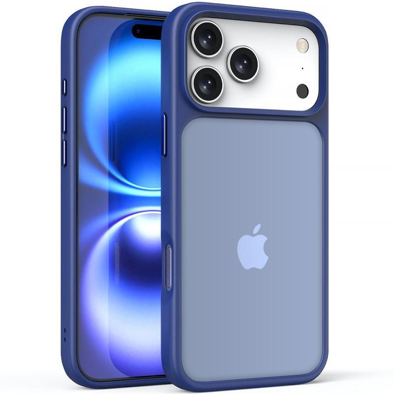 TPU+PC чохол Metal Buttons для Apple iPhone 17 Pro Max (6.9") Navy Blue, фото 1