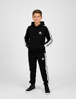 Костюм дитячий для хлопчика Каппа чорний із лампасами