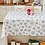 Скатертина бавовняна "Сніжинки сірі (на білому)" 1.1м х 1.5м, фото 3