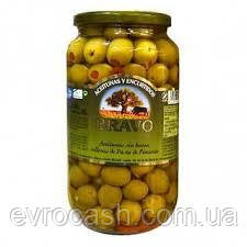 Оливки Bravo Гігант фаршировані перцем 1000 гр, фото 1