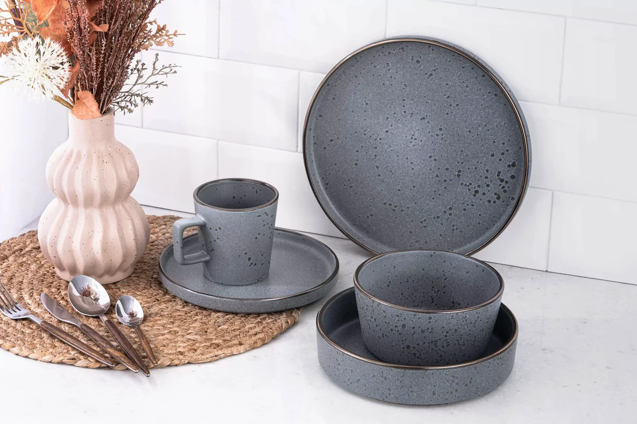 Сервіз Ardesto Fasano 30 предметів темно сірий, фото 1