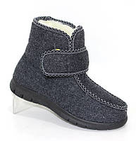 Сірі зимові повстяні бурки на липучці всередині на хутрі сірий euro shoes