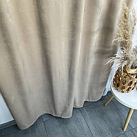 Штори оксамитові бежевого кольору з білим шифоновим тюлем ALBO (SHTN-930-4), фото 2