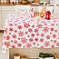 Скатертина бавовняна "Сніжинки червоні (на білому)" 1.1м х 1.5м, фото 5