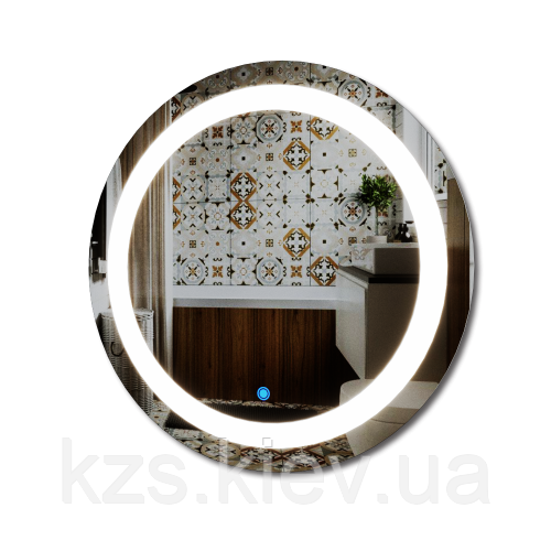 Дзеркало з LED підсвічуванням та сенсорним вимикачем  Д-700 мм., фото 1