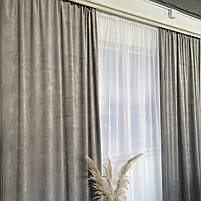 Штори оксамитові ALBO сірі 140×270 см, комплект 2 шт. (SH-930-13), фото 2