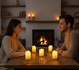 Набір електронних світлодіодних свічок з імітацією живого полум'я, 12 шт, фото 4