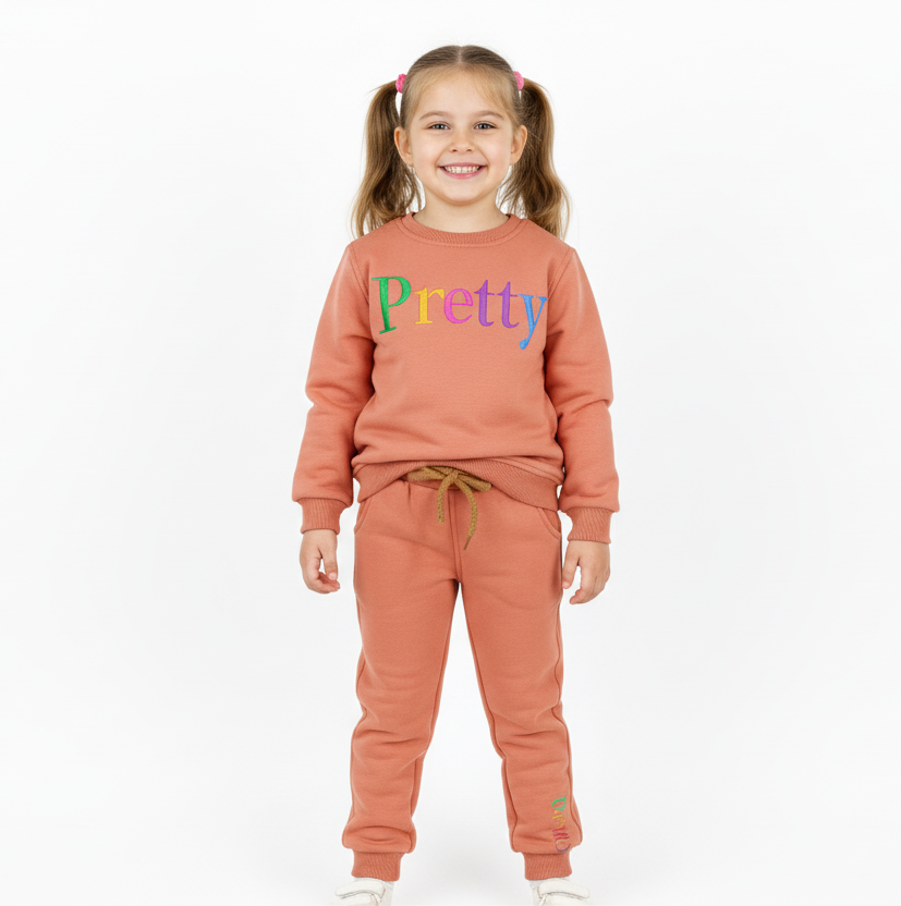 Костюм спортивний дитячий для дівчинки помаранчевий (0142), фото 1