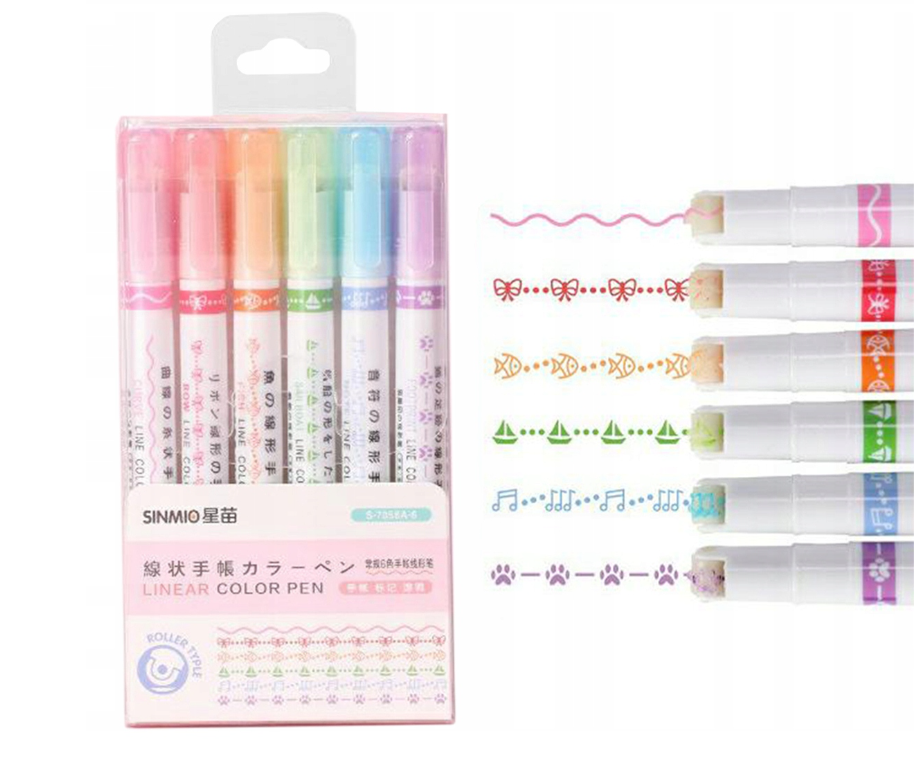 Набір роликових маркерів з візерунками, 6 шт APT_PR43A, фото 1