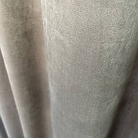 Штори оксамитові сіро-коричневого кольору з білим шифоновим тюлем ALBO (SHTN-930-14), фото 8