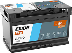 Акумулятор EXIDE START-STOP EFB 80Ah Єв (-/+) (800EN) (д315*ш175*в190) EL800
