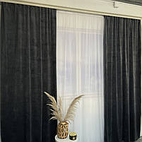 Штори оксамитові ALBO графітові 140×270 см, комплект 2 шт. (SH-930-16), фото 4