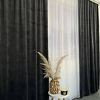 Штори оксамитові ALBO графітові 140×270 см, комплект 2 шт. (SH-930-16), фото 5