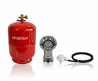 Комплект чавунна газова плита - конфорка настільна 7.5 кВт з балоном 12 л та 3м шланг редуктор